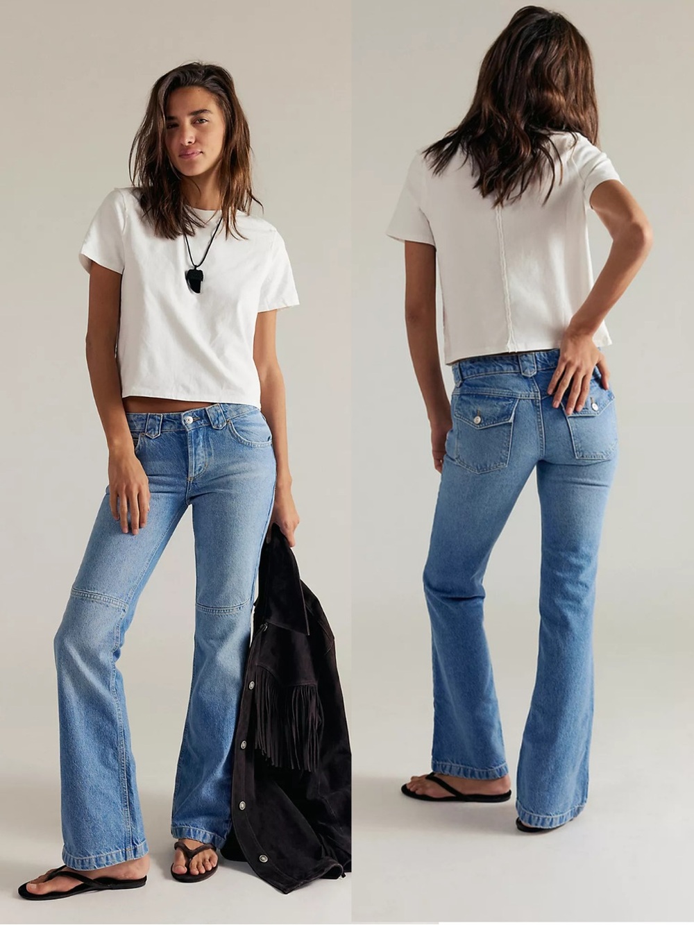 Free People We The Free Flare Jeans Size 25 Low Rise Blue Boho Y2K
